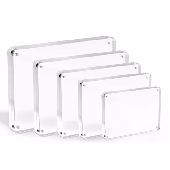 Custom Size 4&times; 6 8&times; 10 5&times; 7 Block Clear Double Sided A3 A4 A5 Desktop Magnetic Acrylic Photo Frame