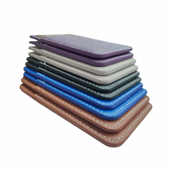 Custom Print Logo PU Leather 3m Adhesive Cell Phone Card Holder