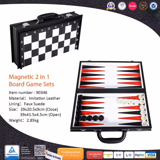 OEM ODM China Supplier Backgammon Checkers Chess Game Set Backgammon Board Game Set Backgammon